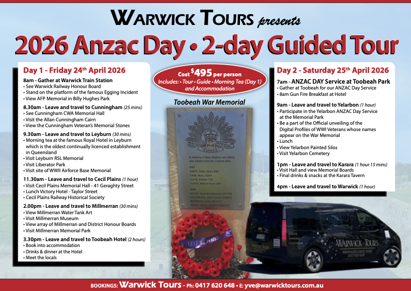 2026 Anzac Day Guided Tour_WarwickTours Special